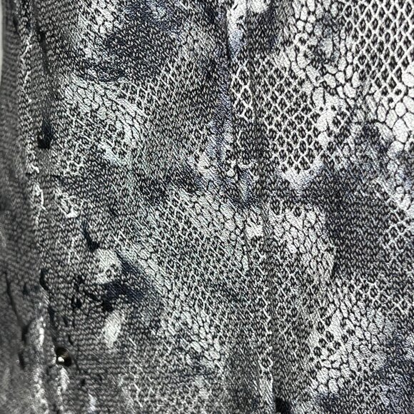 Chicos Womens Python Print Jacket Metallic Gray Button Front size Small - Picture 10 of 13
